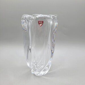 Orrefors Sweden Waterfall Crystal Art Glass Vase Clear Twisted Decorative Piece